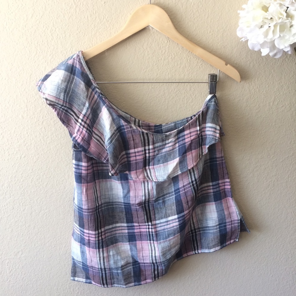 Anthroplogie One Shoulder Ruffle Blouse - Picture 2 of 4